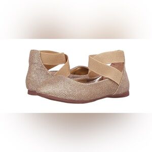 Kenneth Cole Reaction Champagne Metallic Ballet Flat with Ankle Strap - SZ 3